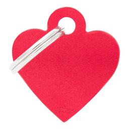 My Family Small Dog Tag Basic Heart i rött